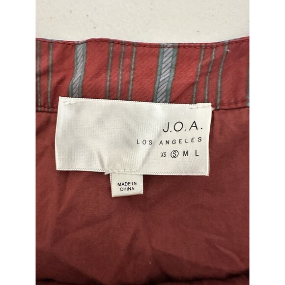 Joa Blouse Women Size S Burnt Orange Brown Off Shoulder Ruffle 100% Cotton - Picture 5 of 6